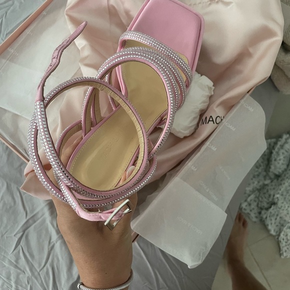 Mach and Mach crystal pink block chunky heel strappy shoe size 39.5 - Picture 10 of 13